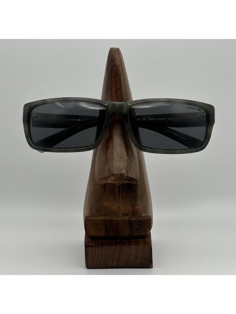 Lacoste Gray Rectangular Sunglasses with Dark Lenses
